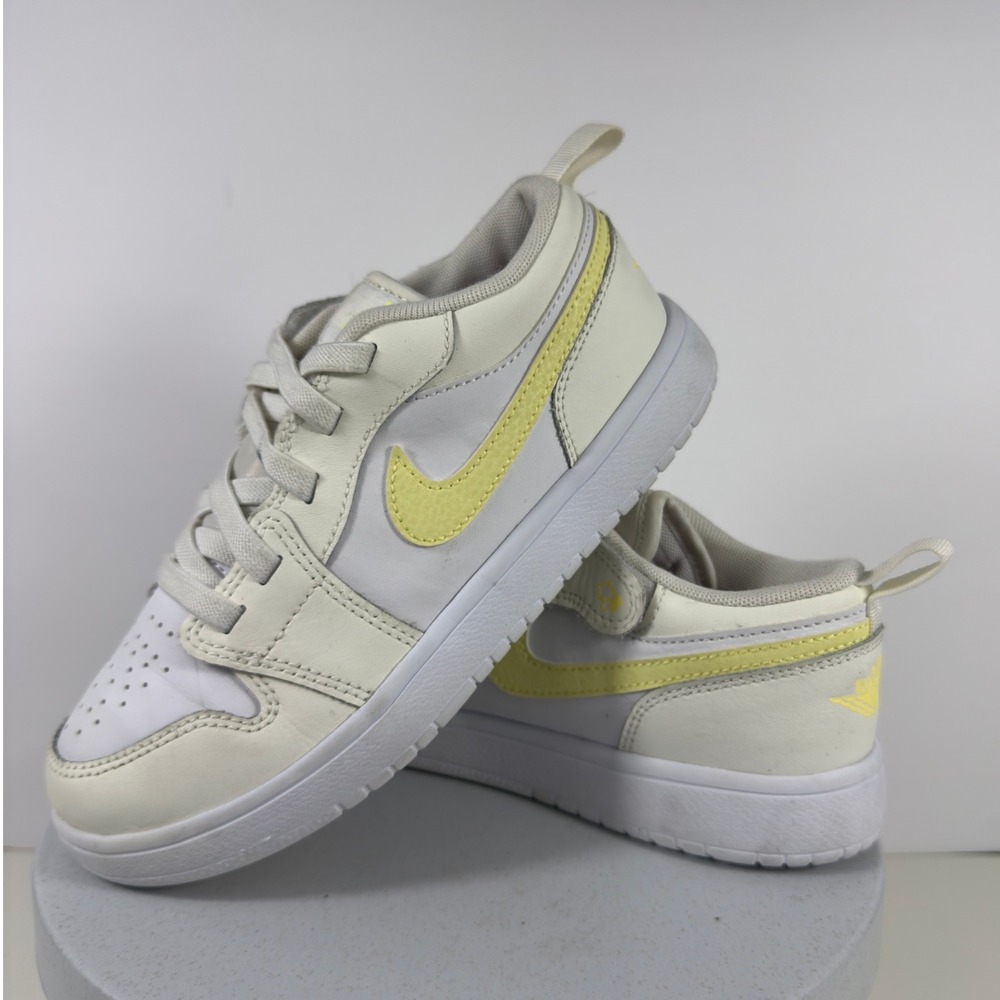 Jordan 1 Low Alt Kids Sneaker Size 3Y White Yellow Elastic Laces Straps